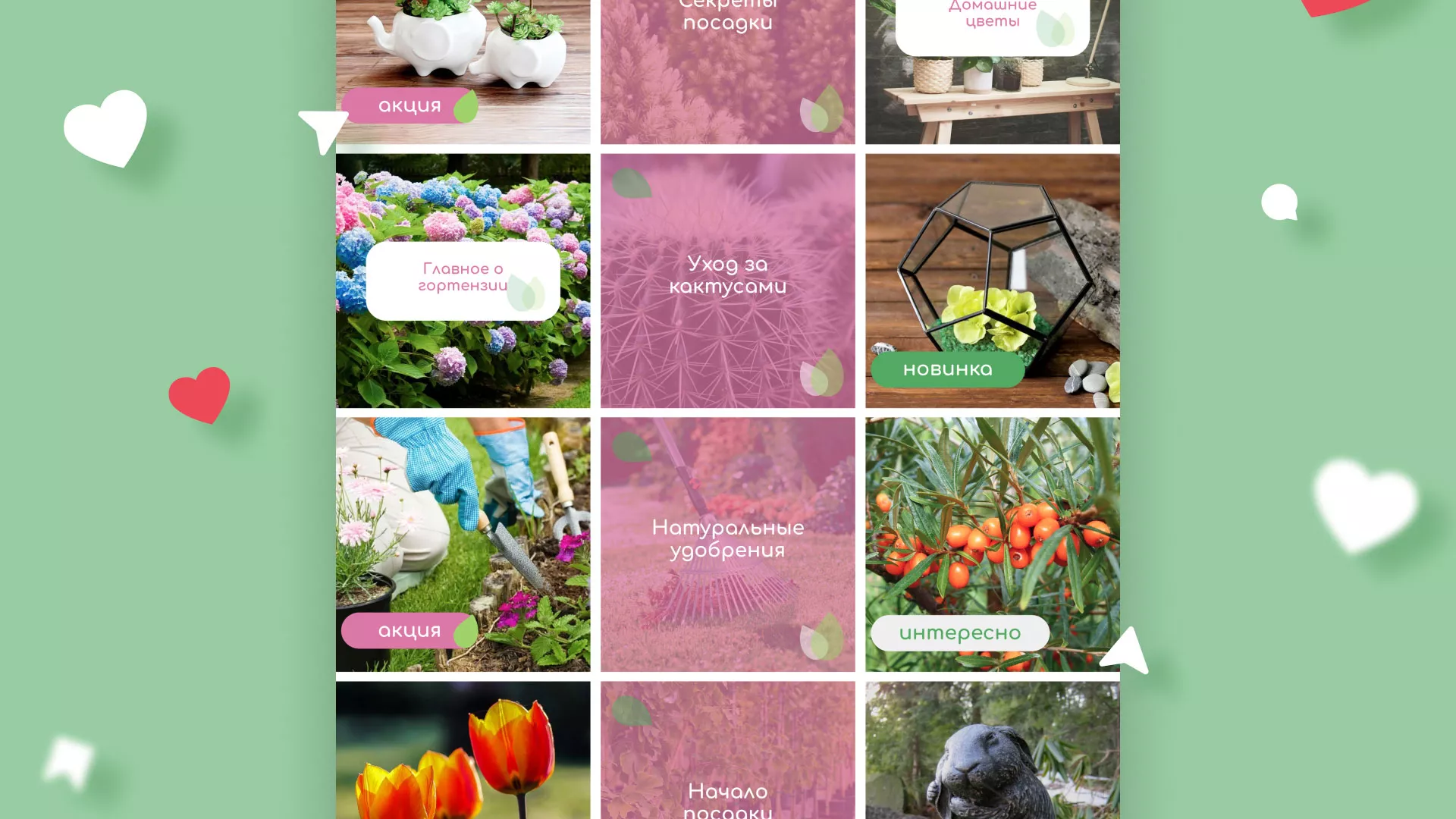 Разработка оформления профиля Instagram для магазина «Floraint» в Саратове