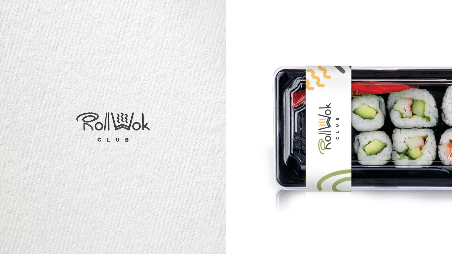 Разработка логотипа и фирменного стиля суши-бара «Roll Wok Club» в Саратове